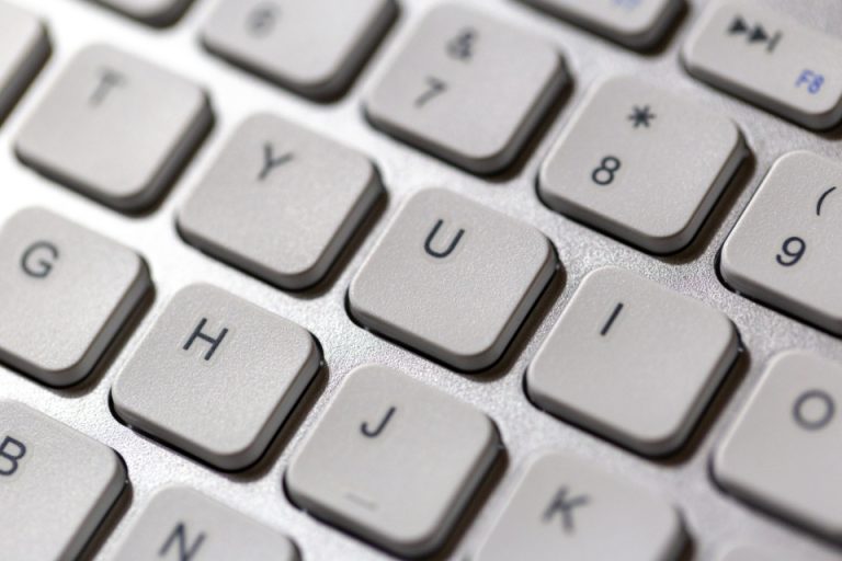 Close-up of laptop keyboard keys
