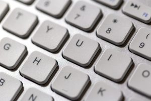 Close-up of laptop keyboard keys