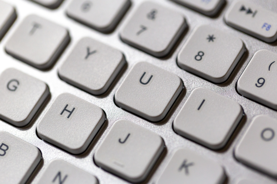 Close-up of laptop keyboard keys